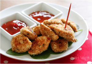 Healthy baked chicken nuggets