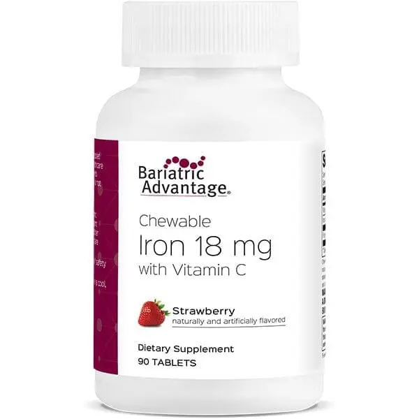 bariatric advantage chewable iron 18mg strawberry-90 count