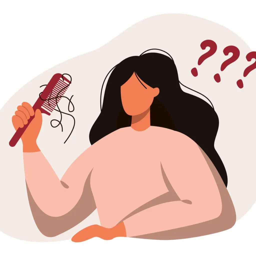 woman losing hair