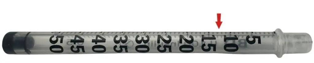 Tirz12.5 12.5 units on a 50 unit syringe