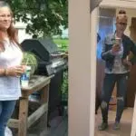 Kimberly before and after gastric sleeve surgery showing her 109-pound weight-loss result at JourneyLite