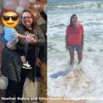 heather before and after losing 110 lbs with the VSG (gastric sleeve) at JourneyLite