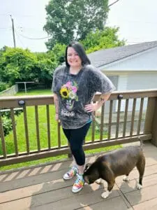 heidi and her dog after vsg at journeylite