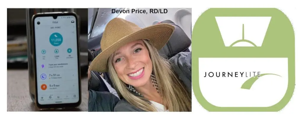 devon the dietitian with her iphone