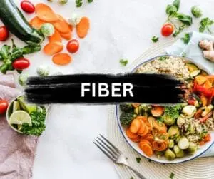 fiber rich foods with banner and verbiage FIBER