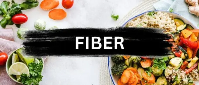 fiber rich foods with banner and verbiage FIBER