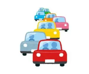 graphic image of cars in a line