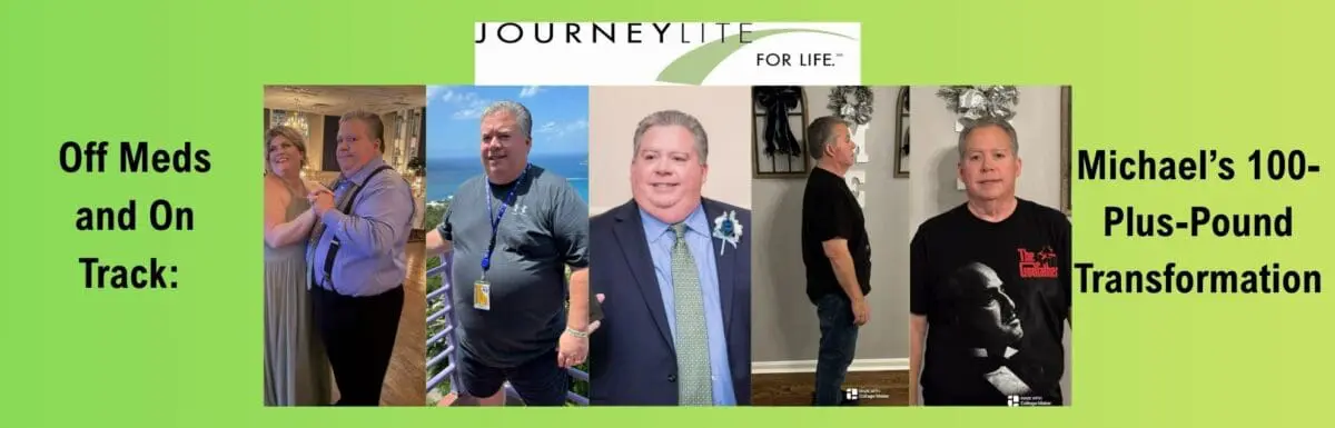 Michael’s gastric sleeve transformation at JourneyLite—progress photos from before surgery to 100+ pounds lost with Dr. James Augusta.