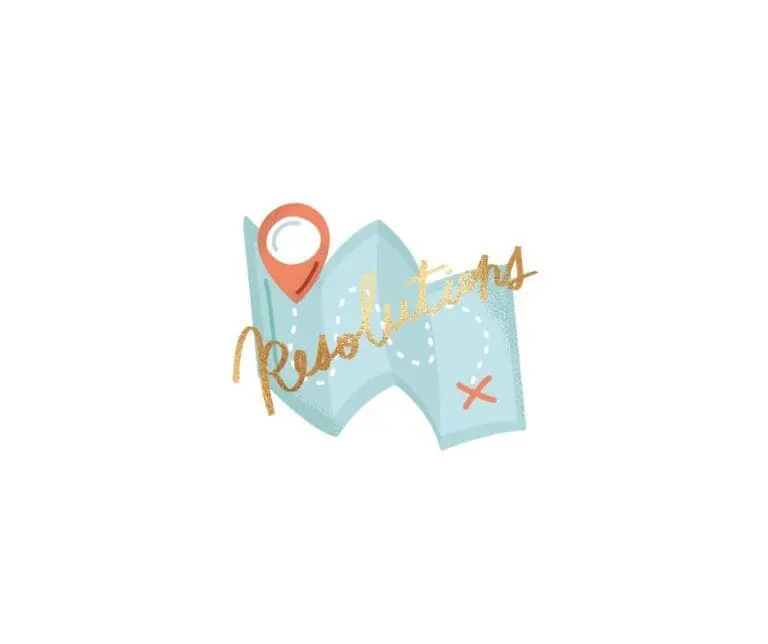 blue road map with gold writing that says Resolutions