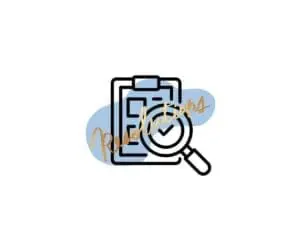 graphic of a magnifying glass over a paper with the text resolutions overlaid in gold