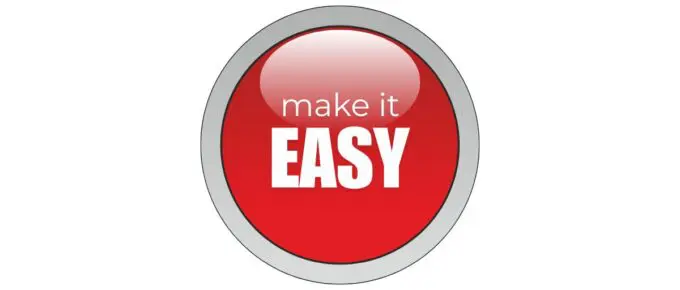 Red button with text that says make it easy