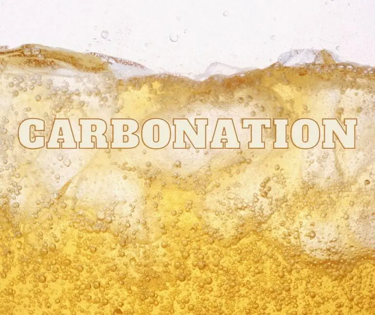 liquid full of ice and bubbles with script that reads carbonation