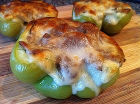 Low carb Philly Cheese Stuffed Peppers