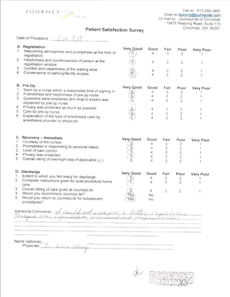Patient satisfaction survey #1