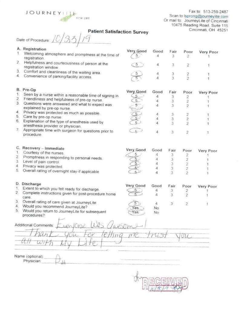 patient satisfaction survey #7