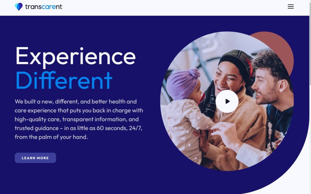 Transcarent, Inc home page screenshot