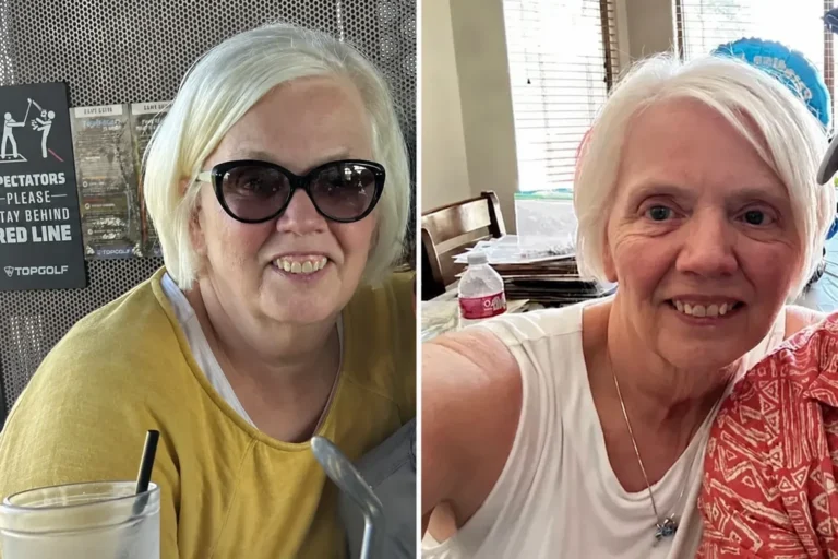 Kathleen before and after medical weight loss with Adipex showing her nearly 56-pound result at JourneyLite