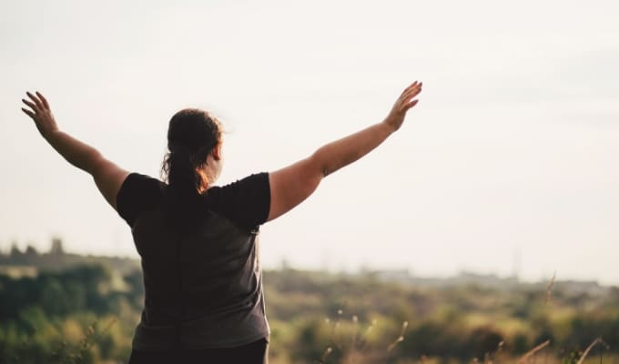 Woman exercising.