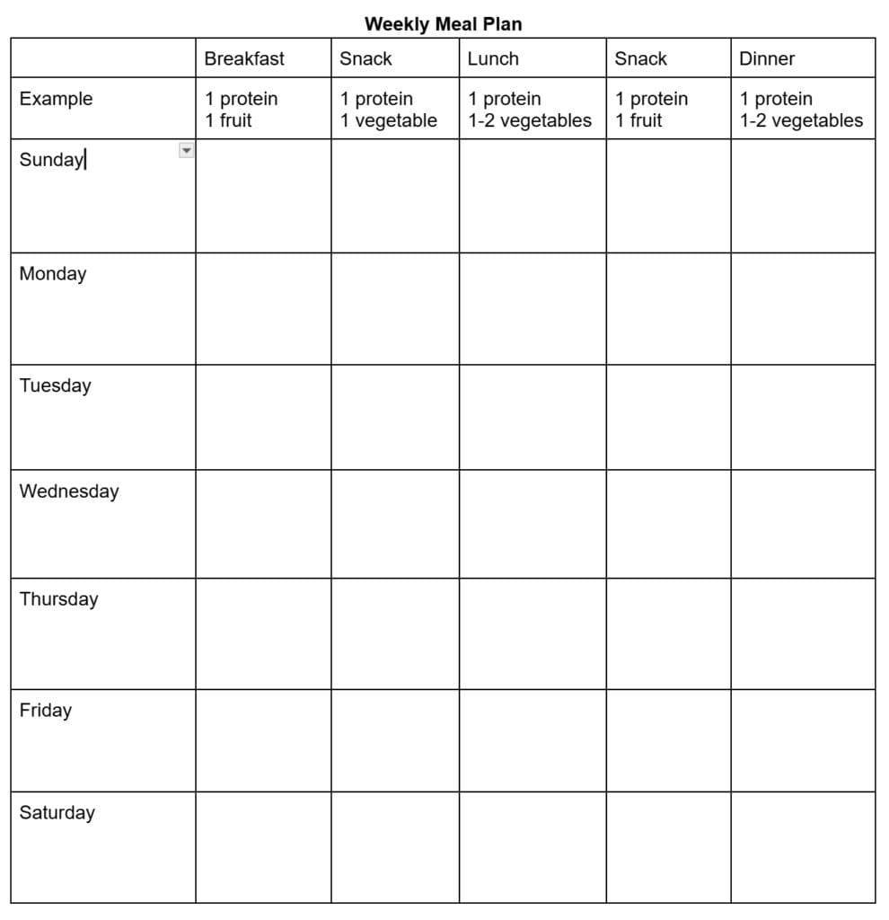 weekly meal plan