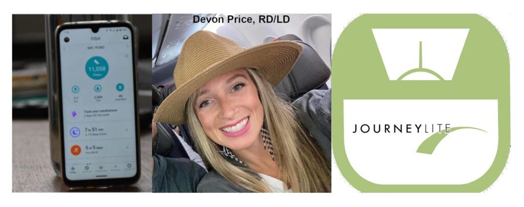 devon the dietitian with her iphone