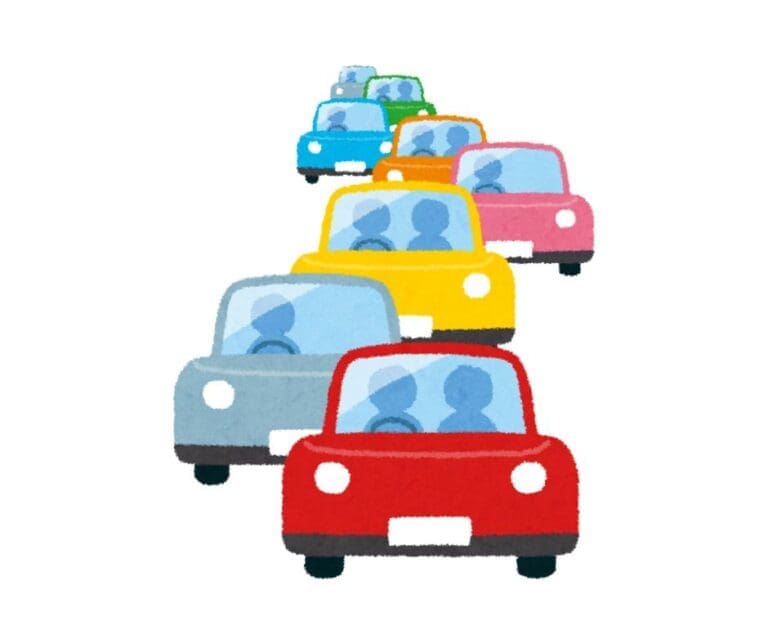 graphic image of cars in a line