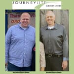 Ben’s gastric sleeve success at JourneyLite—before at 472 lbs and after at 254 lbs, side-by-side.