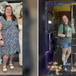 Heather before and after gastric bypass surgery showing her 94-pound weight loss at JourneyLite