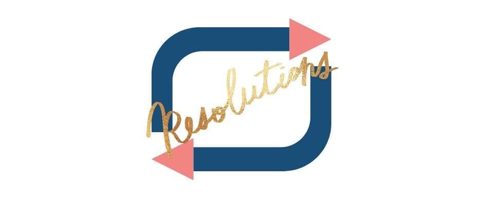 arrows showing a cycle with text in gold that spells resolutions