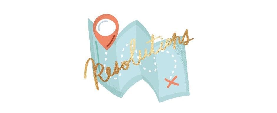 blue road map with gold writing that says Resolutions