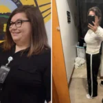 Alisa before and after gastric sleeve surgery showing her 102-pound weight loss at JourneyLite