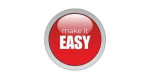 Red button with text that says make it easy