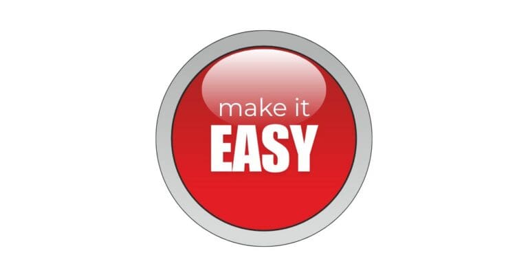 Red button with text that says make it easy