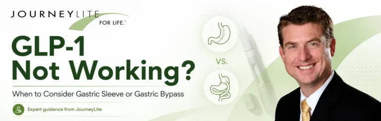 Dr. Trace Curry and JourneyLite featured image for GLP-1 not working article about gastric sleeve and gastric bypass