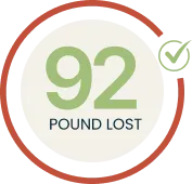 92 pounds lost