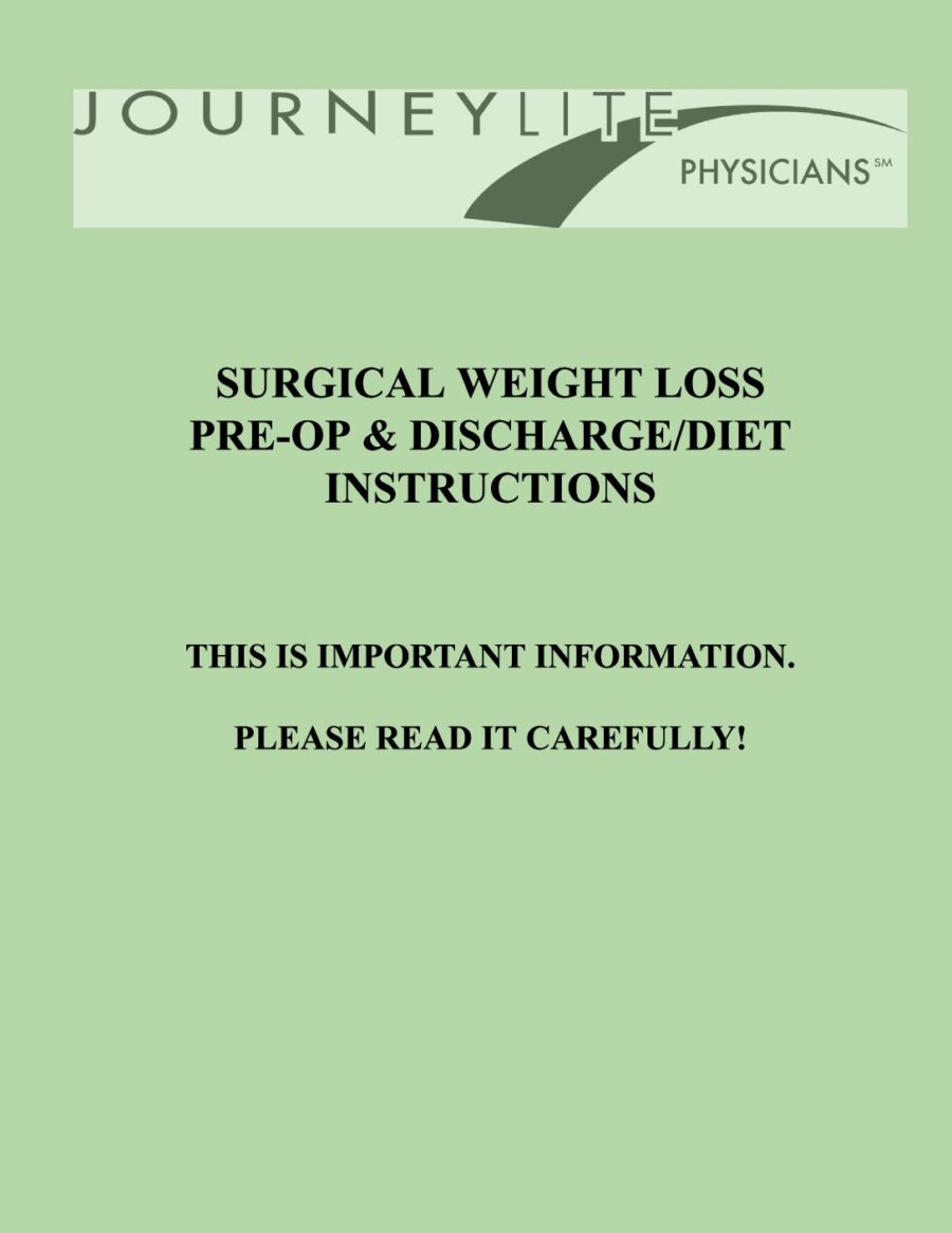 Post-op Diet & Discharge Instructions (Green Book)